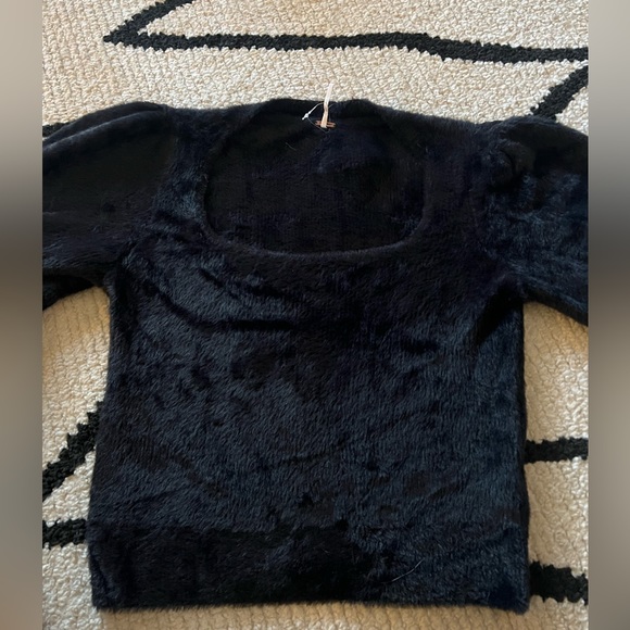 Free people square neck black sweater - Picture 3 of 12